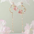 Korean Vintage Metal Flower Long Dangle Earrings For Women Girls Brincos Temperament Pendientes Mujer Jewelry