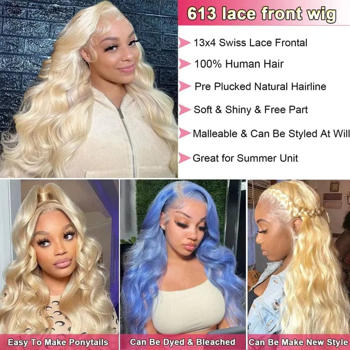 613 HD Lace Frontal Wig 13x4 Deep Loose Wave Transparent Remy Color Front Human Hair Wig 13x6 Blonde Water Curly Human Hair Wig