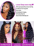HD 13x6 Loose Nature Wave Lace Front Human Hair Wigs 250% Transparent 30 40 Inch 13x4 360 Full Deep Water Wave Lace Frontal Wig