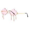 Rimless sunglasses women cloud shape