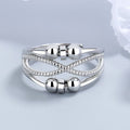 Rotatable Ring With Open Design Fashion Double-layered Hollow Line Anxiety Relief Rings For Women