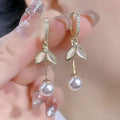 Korean Vintage Metal Flower Long Dangle Earrings For Women Girls Brincos Temperament Pendientes Mujer Jewelry