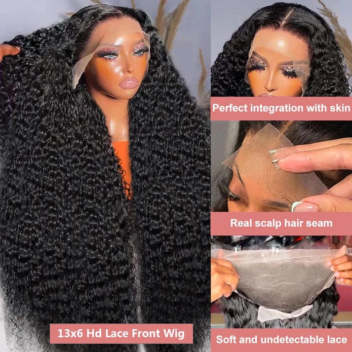 HD 13x6 Loose Nature Wave Lace Front Human Hair Wigs 250% Transparent 30 40 Inch 13x4 360 Full Deep Water Wave Lace Frontal Wig